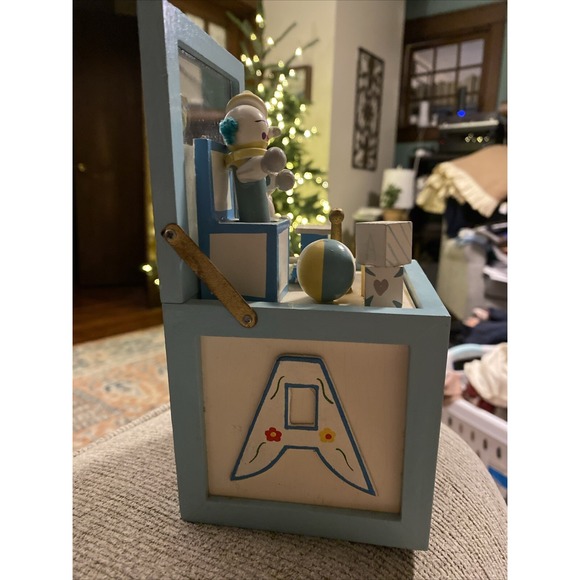 Vintage Collectable Hand Painted Wood Music Box Clown Bunny "It's A Small World" - Picture 8 of 10